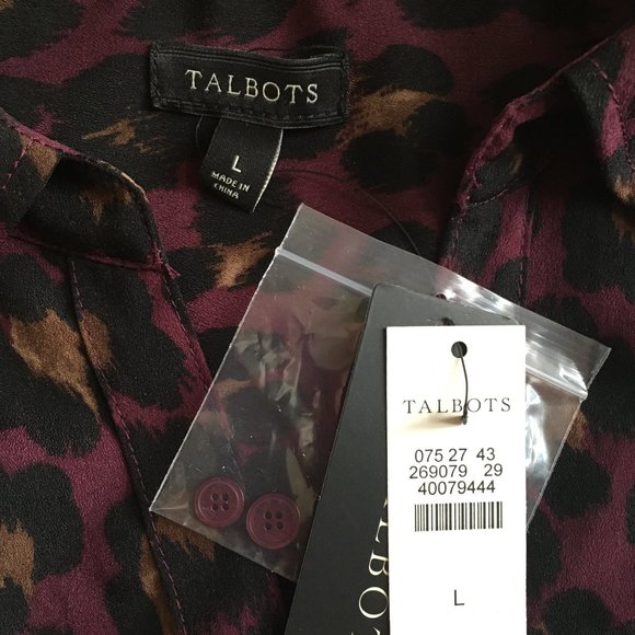 SOLD on eBay! Talbots blouse plum animal print - Picture 8 of 8